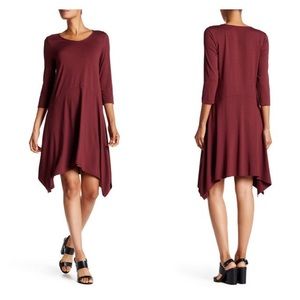 Eileen Fisher Passion Flower V Neck Jersey Dress M
